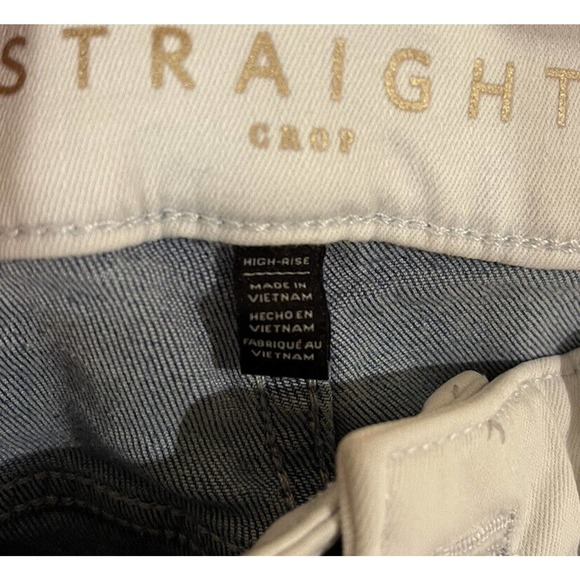 Womens White House Black Market Jean Two Toned Crop 4 Straight Leg High Rise - Picture 9 of 10